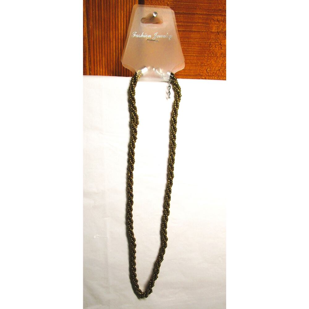 Avon Gold Tone Braided Chain Necklace 18” Silver Hook Clasp Fashion Jewelry